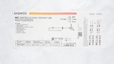 Avanos 8250-18-22 MIC Gastric-Jejunal Feeding Tube W/Connectors 18Fr, 7-10ml (x)